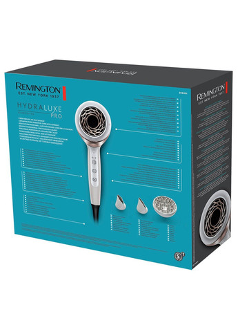 Фен HYDRAluxe PRO, 2200Вт, 3 режими, дифузор, іоніз-я, хол. обдув, Remington (314932449)