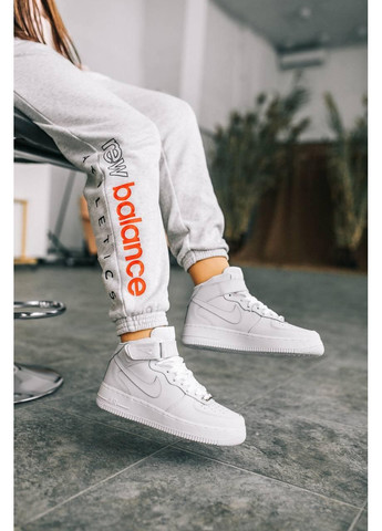 Білі Осінні кросівки чоловічі nike air force 1 classic high white найк аір форс 1 преміум No Brand