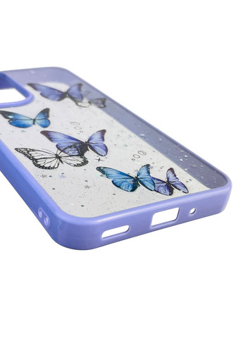 Чехол для Galaxy A16 (SM-A165) с блёстками с бабочками на самсунг а16 сиреневый Samsung (366388396)
