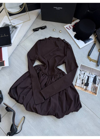 Темно-коричнева святковий, коктейльна, вечірня, кежуал жіноча сукня FINO Mode