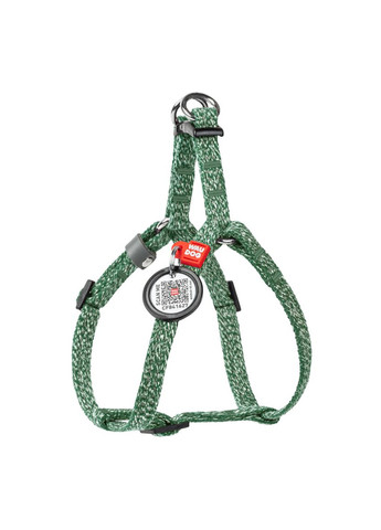 Шлея для котів та дрібних порід собак Re-cotton з QR паспортом, XS, Ш 10 мм, В=C 28-40 см зелений WAUDOG (322641604)