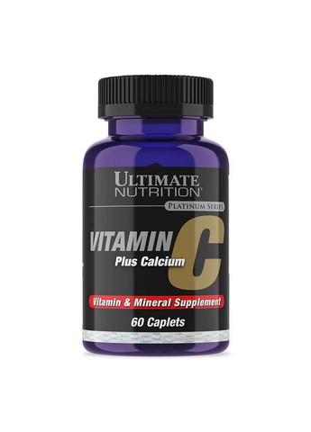 Витамины и минералы Vitamin C Plus Calcium, 60 каплет Ultimate Nutrition (293337914)