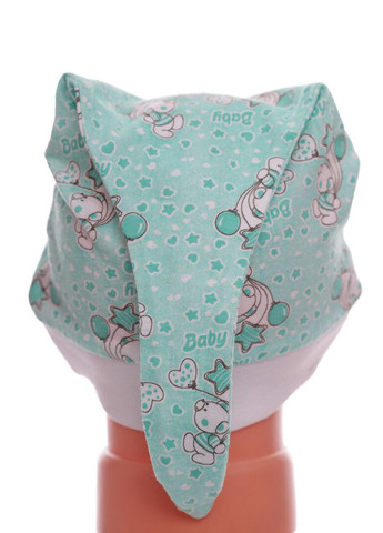 Шапка з вузликом кулір м'ятний ведмедик 1м+ (52008) BABYKROHA (315748236)