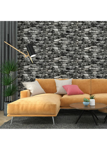 Декоративна 3D панель самоклейка 700х770х5мм Чорний камінь Катеринославський (040) SW-00000483 Sticker Wall (362115268)