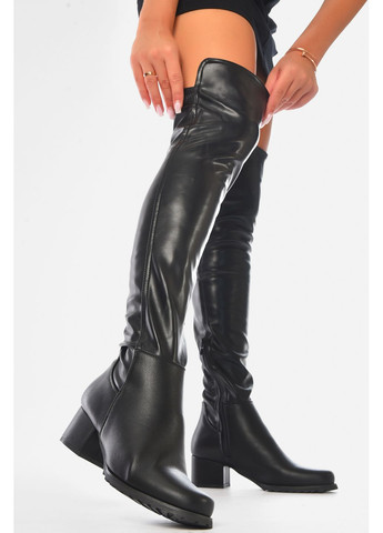 Осенние ботфорти женские демисезонные черного цвета ботфорты Let's Shop