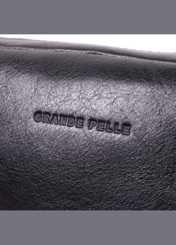 Сумка бананка прямоугольного формата из качественной натуральной кожи 22576 Черный Grande Pelle (331907145)