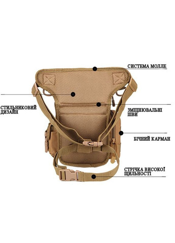 Тактична сумка на бедро чоловіча Сірий піксель D30005-B5 Solve (305743478)