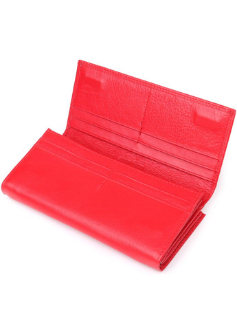 Яскравий жіночий гаманець на магнітах із натуральної шкіри 23114 Червоний st leather (330359571)