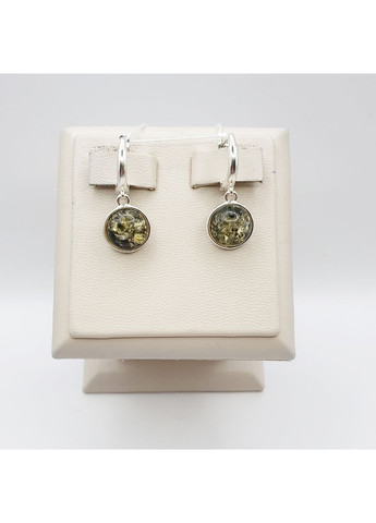 Серьги серебряные с янтарем 3,63 г No Brand (369737198)