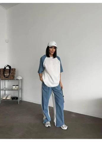 Трендовый повседневный костюм в стиле оверсайз No Brand (386586123)