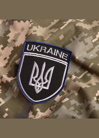 Шеврон нашивка на липучці Тризуб України UKRAINE, вишитий патч 7х9 см IDEIA (275871038)