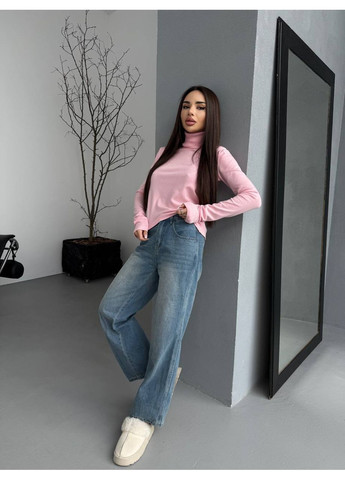 Рожевий демісезонний жіночий теплий гольф рожевого кольору 36042 Fashion