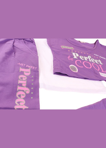 Фиолетовый летний майка + брюки + топ 15763 и белый Breeze