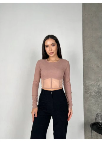 Жіночий топ з довгим рукавом і сіточкою (like17578) Like fashion (388850869)
