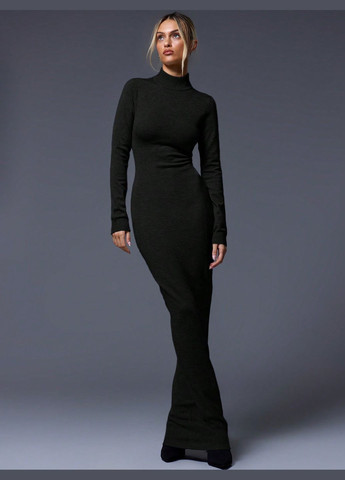 Черное повседневный платье SHEIN однотонное