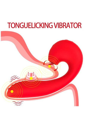 Вібратор 3в1 із 30 режимів вібрації для стимуляції клітора та точки G одночасно червоного кольору No Brand (368669756)