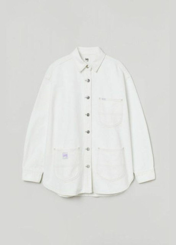 Біла демісезонна джинсова куртка-сорочка H&M x Lee