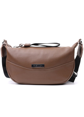 Женская сумка из натуральной кожи через плечо с необычным бегунком брелком 22619 Коричневая Vintage (298571304)