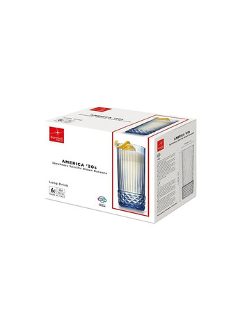 Набір склянок America'20s Sapphire Blue 6 шт 400 мл 122158BAU021990 Bormioli Rocco (316620240)