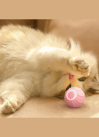 Інтерактивна підстрибуюча іграшка для котів і собак, смарт-м'ячик з usb зарядкою Рожевий PetGravity (302372350)