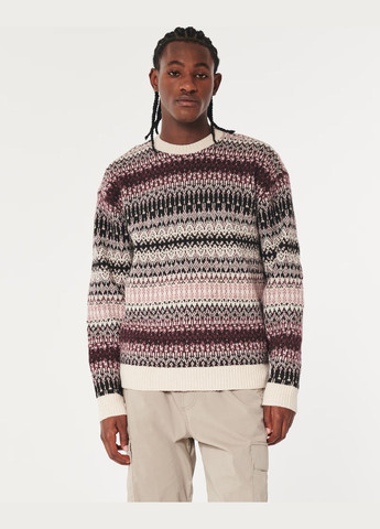 Молочный демисезонный свитер мужской - свитер hc9771m Hollister
