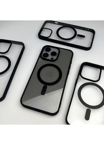 Чохол Acrylic Magsafe на 16 PRO прозорий магнітний / бортик / Magnetic Black No Brand (369137020)