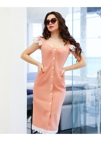 Персикова повсякденний сукня 11651 персиковий ISSA PLUS