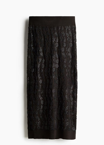 Черная праздничный однотонная юбка H&M