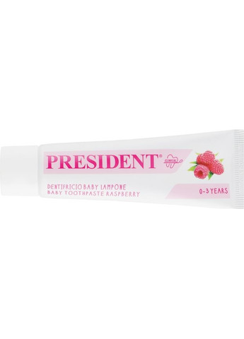 Зубна паста Baby Toothpaste Raspberry, 0-3 years, 30 мл President 1007.4.00.0820.03 (331789243)