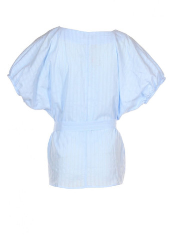 Голубая женская блузка с поясом (ll214810069) LadyLike