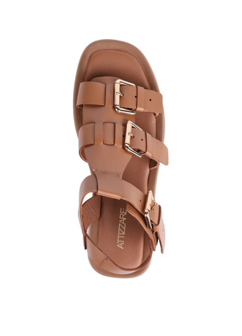 Коричневые женские сандалии 23056 коричневый кожа Attizzare