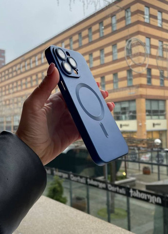 Силиконовый чехол для iPhone 15 Pro Max Midnight Blue MagSafe / Айфон 15 Про Макс синий с магсейф No Brand (299153324)