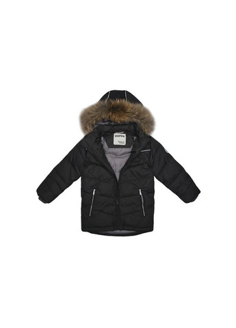 Темно-серая зимняя куртка moody 1 17470155 тёмно-серый 128 (4741468917481) Huppa