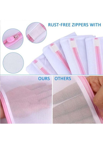 Комплект чехлов мешков для бережной стирки одежды и обуви на молнии 5+1 шт No Brand (337990907)