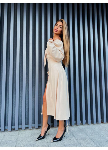 Бежева святковий сукня нарядна з корсетною шнурівкою popluzhnaya