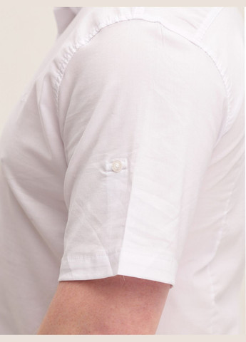 Белая повседневный рубашка однотонная Jean Piere