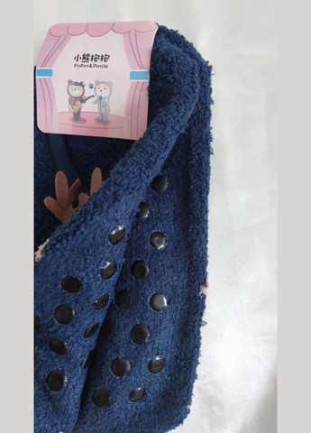 Тёмно-синие новогодние рождественские тапочки-носки со стопперами honey fashion accessories 36-39р темно-синий (1-45) новогодние (313453500)