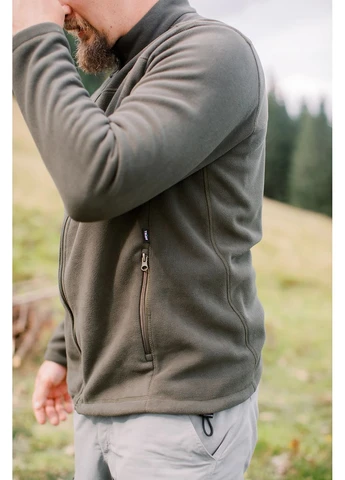 Кофта мужская флисовая Full Zip T-KJ-0011 оливковая флис No Brand (401270548)