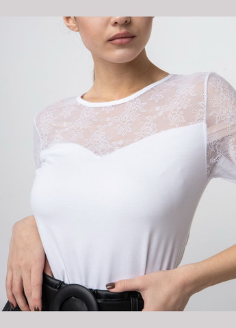 Белая всесезон женская футболка с рукавами, сеточка Ozkan