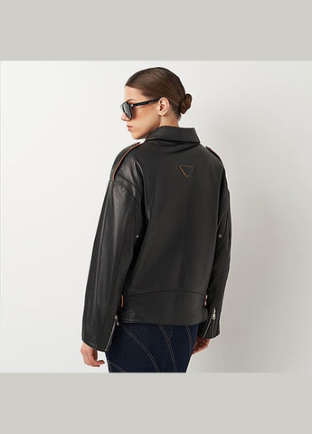 Черная демисезонная женская кожаная куртка a-sona 1pdx23112106a - m Ricco Grande