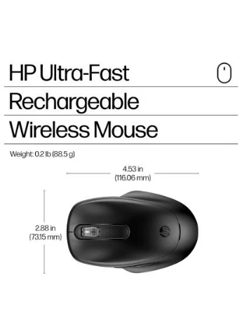 Мишка бездротова HP 510 Ultra-Fast Rechargeable, 5 кн., 4000 dpi, чорна Hewlett Packard (396692982)