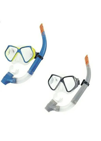 Набор 2 в 1 для плавания 24003 (маска: размер L, (14+), обхват головы ≈ 54-65 см, трубка), голубая Bestway (300693867)