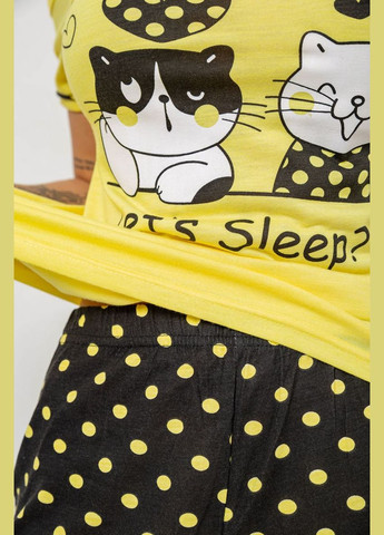 Желтая всесезон пижама женская с принтом Fashion