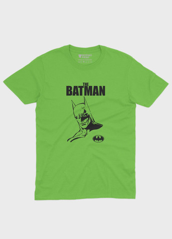 Салатова демісезонна футболка для хлопчика з принтом супергероя - бетмен (ts001-1-kiw-006-003-009-b) Modno