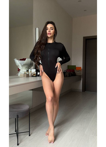 Стильный женский боди длинный рукав на молнии Nositi (366038808)