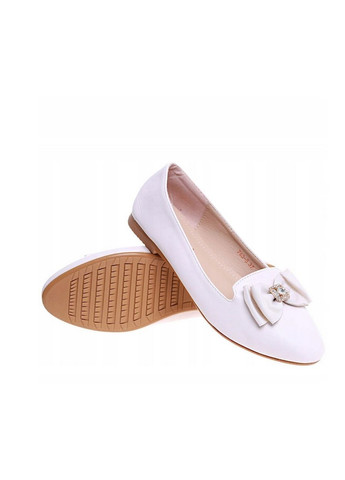 Жіночі жіночі білі балетки бант Cicikom | білі однотонні бант штучна шкіра (312550129)
