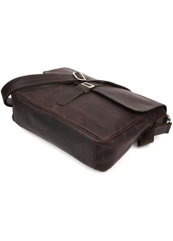 Сумка портфель через плече з натуральної шкіри чоловіча для документів А4 та для ноутбука Коричневий 40119 TARWA (361348771)