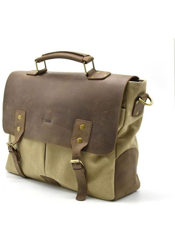 Сумка мужская из натуральной кожи и текстиля портфель в дорогу планшет для документов А4 для телефона Бежевый 34224 TARWA (331861750)