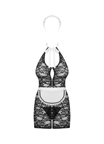 Комбінований демісезонний еротичний костюм покоївки servgirl costume, халат, стрінги, фартух, обруч, /m Obsessive