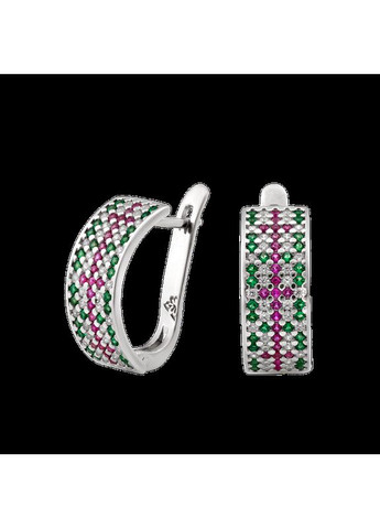 Каблучка срібна Орнамент з розсипом маленьких яскравих фіанітів Каштан (342335490)